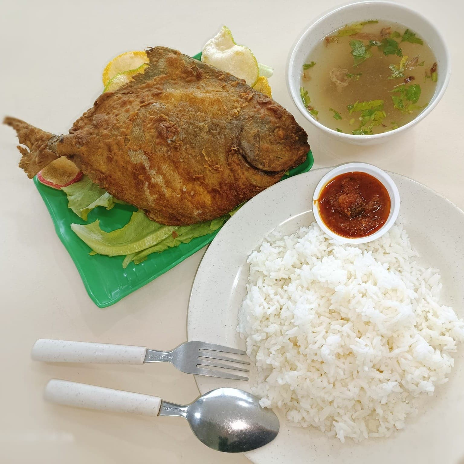 Nasi Bawal Sambal Tomat